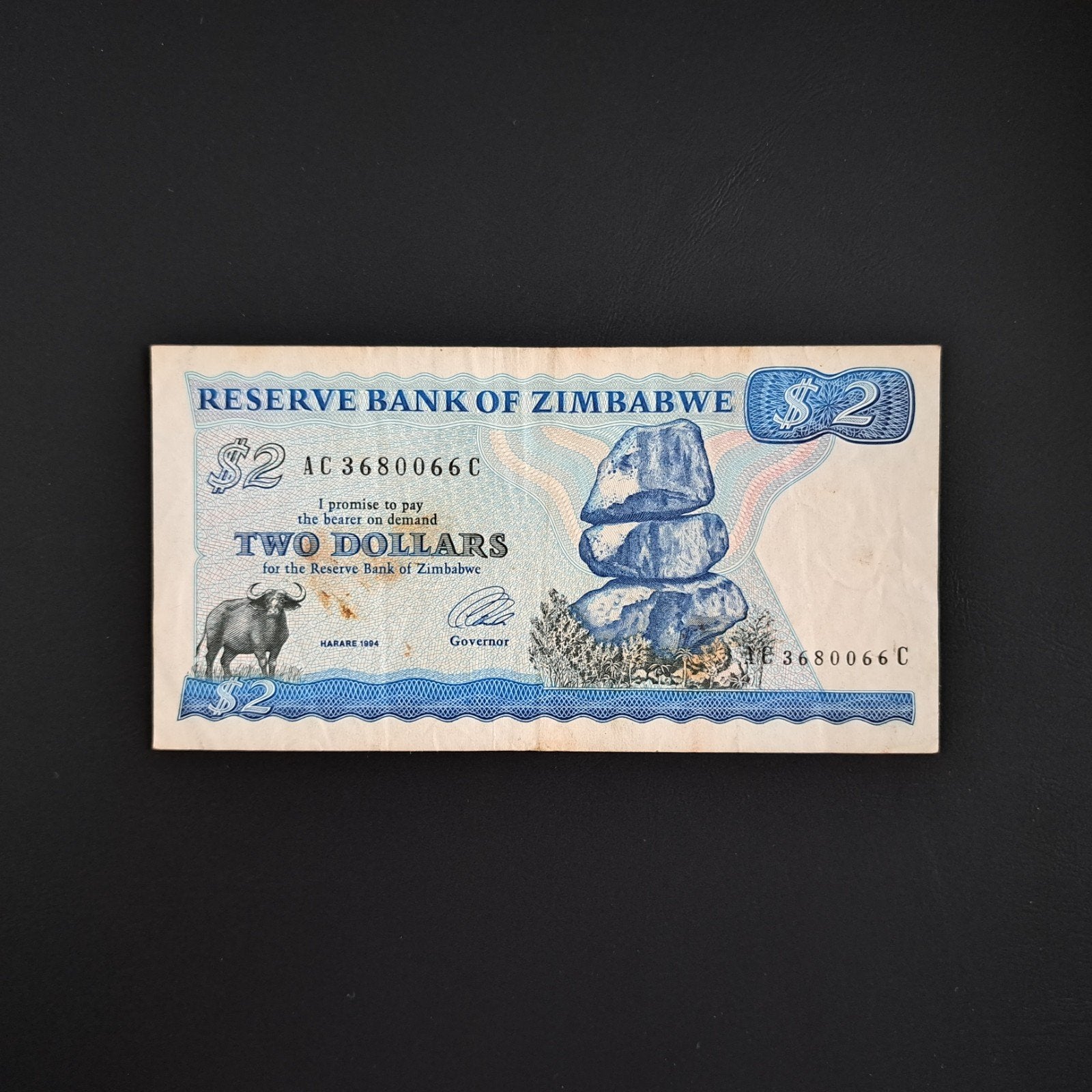 2 dollar Zimbabwe #008, Verzenden, Zimbabwe, Los biljet