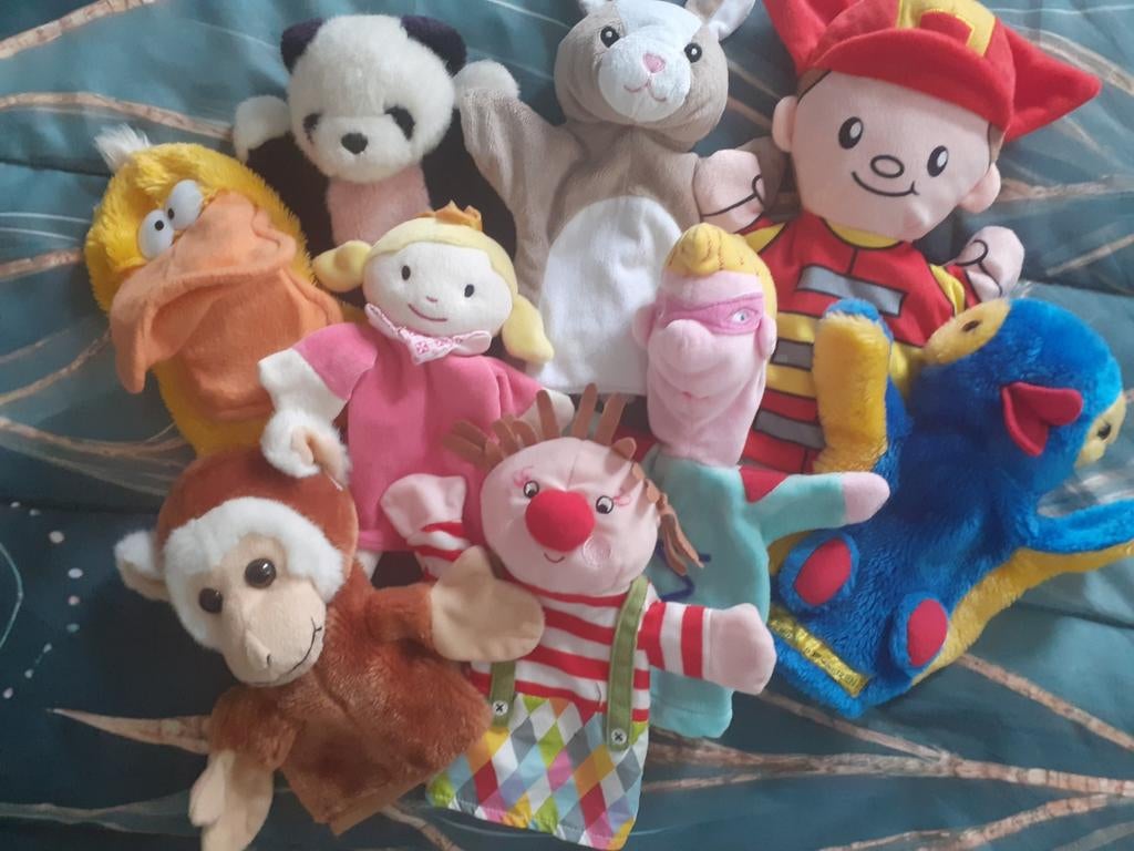 Handpoppen poppenkastpoppen ( 2 ), Ophalen of Verzenden, Zo goed als nieuw, Pop
