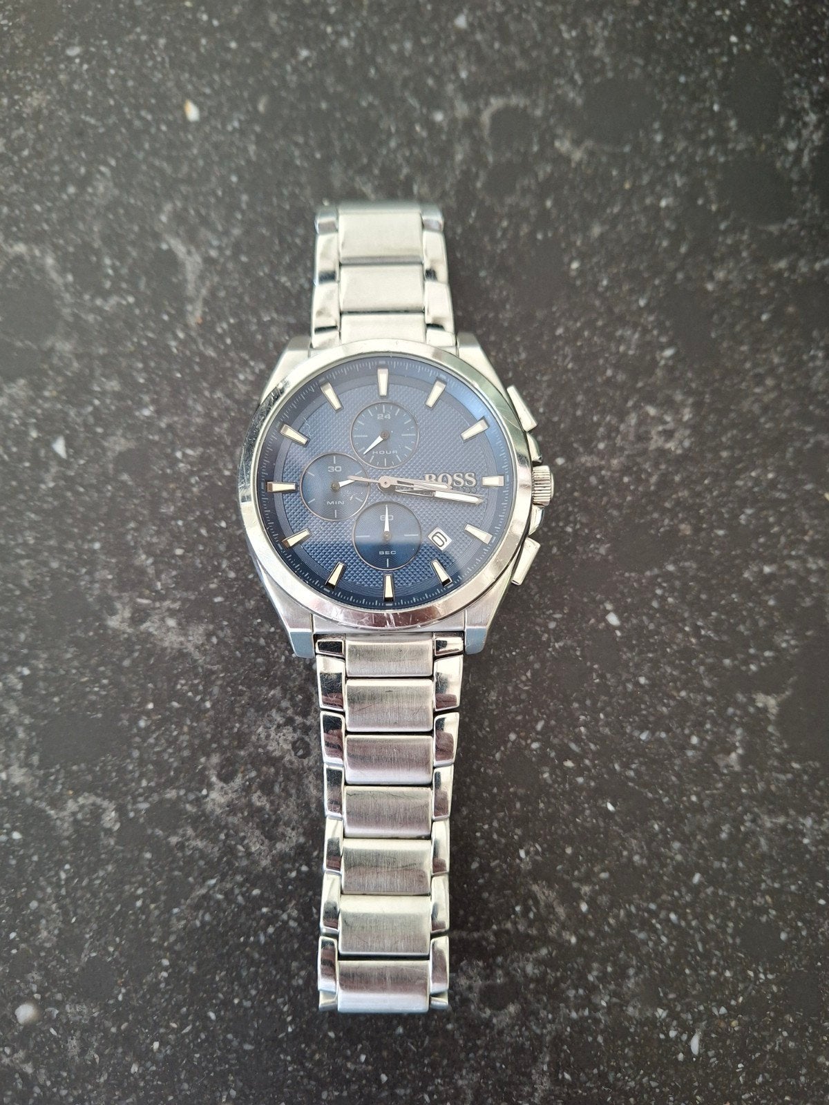 Origineel Hugo Boss horloge (51mm) - Juwelier onderhouden, Staal, Staal, Polshorloge, Zo goed als nieuw