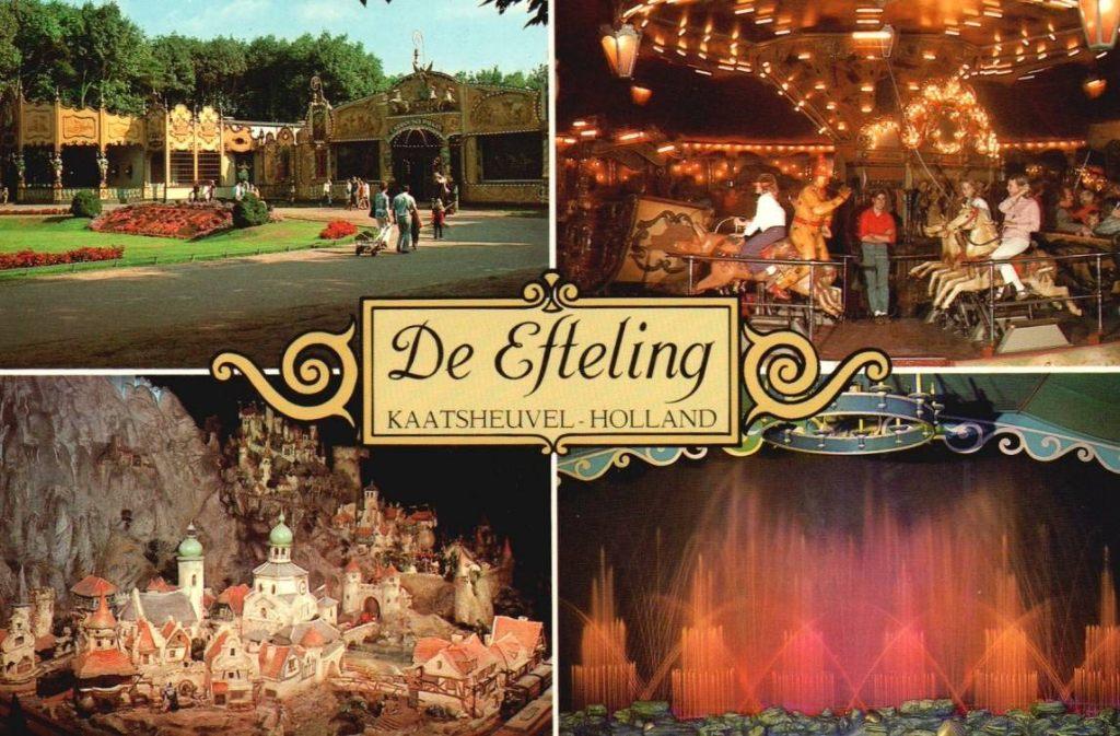 De Efteling -4-vensterkaart met o.a. De Carrousel ca. 1980., Ophalen, Zo goed als nieuw, Overige typen