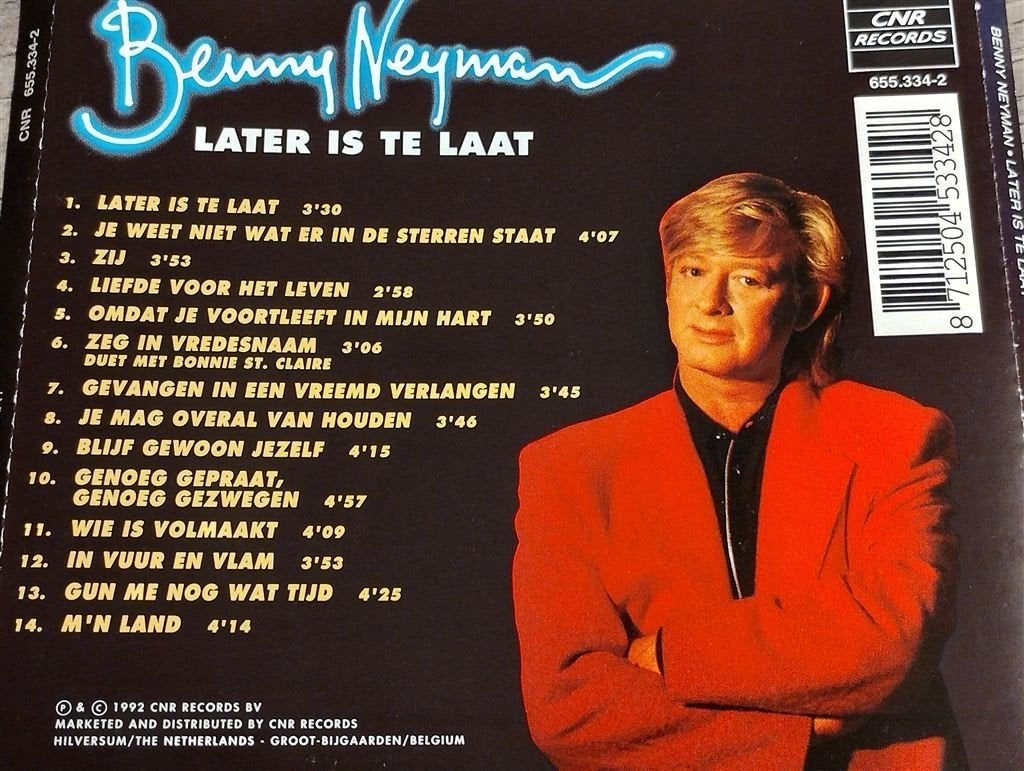 Benny Neyman - Later Is Te Laat, Ophalen of Verzenden, Zo goed als nieuw, Levenslied of Smartlap