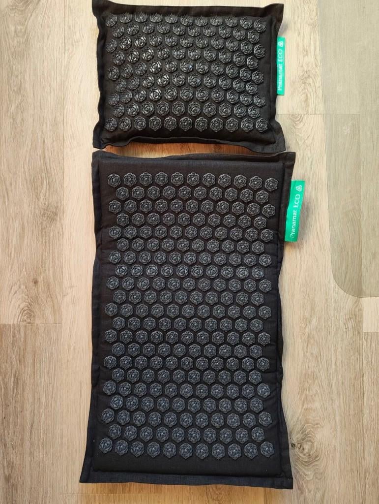 Pranamat Eco - zwart / antraciet - mat en kussen, Ophalen of Verzenden, Zo goed als nieuw, Massagestoel of Kussen