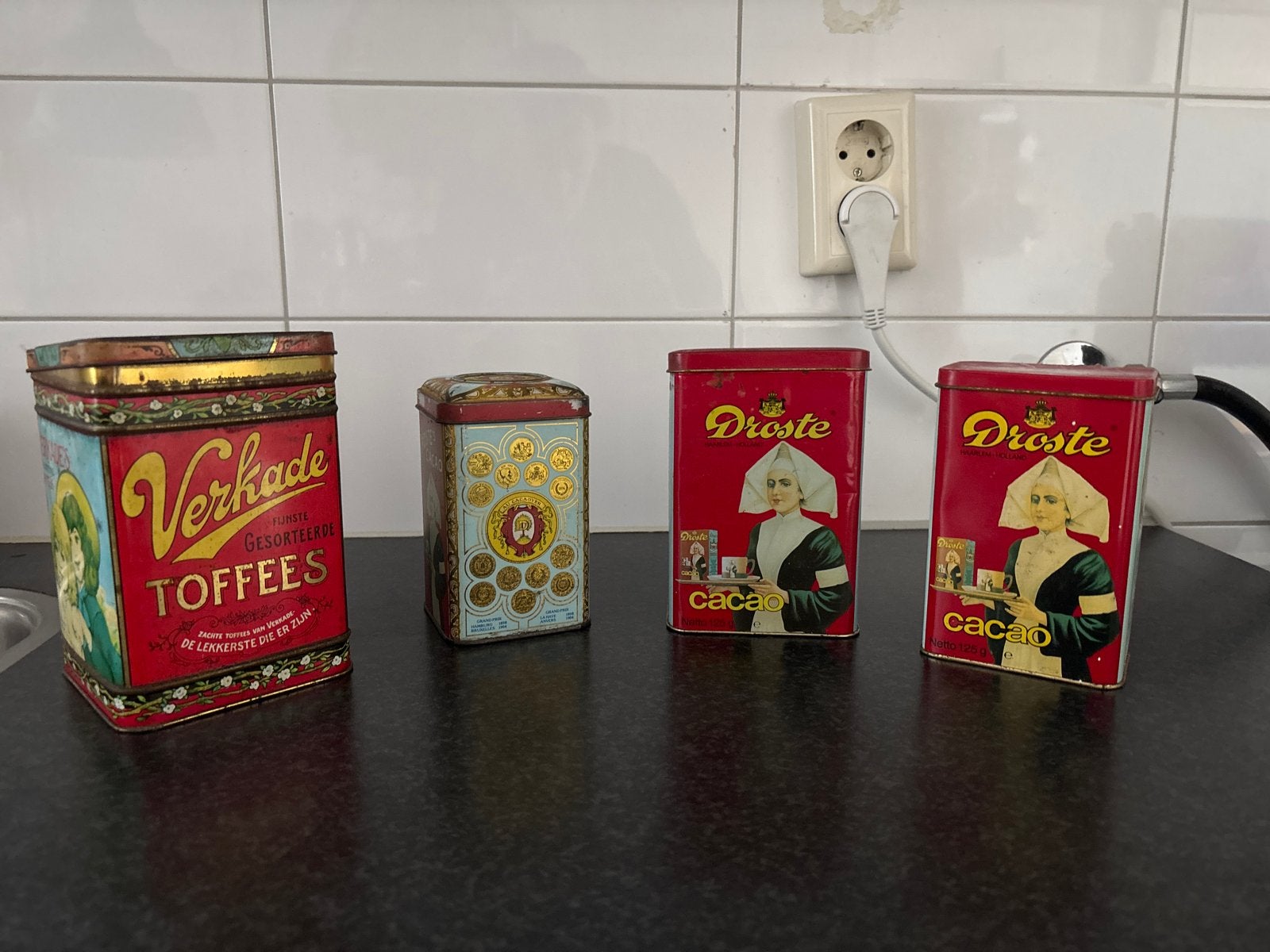 Vintage blikken: Verkade Toffees en Droste Cacao, Ophalen, Gebruikt, Overige, Droste