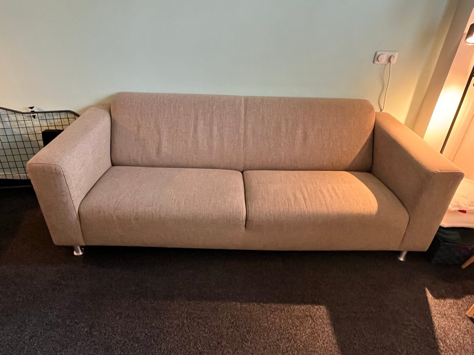 Montel bank 220 cm, Huis en Inrichting, Banken | Bankstellen, Ophalen, Gebruikt, Driepersoons, 75 tot 100 cm