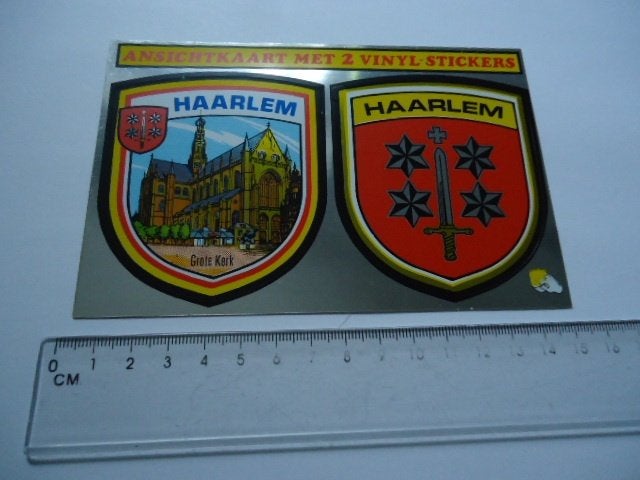sticker oud HAARLEM schild logo KAART glansschild 1987, Verzenden, Zo goed als nieuw, Bedrijf of Vereniging