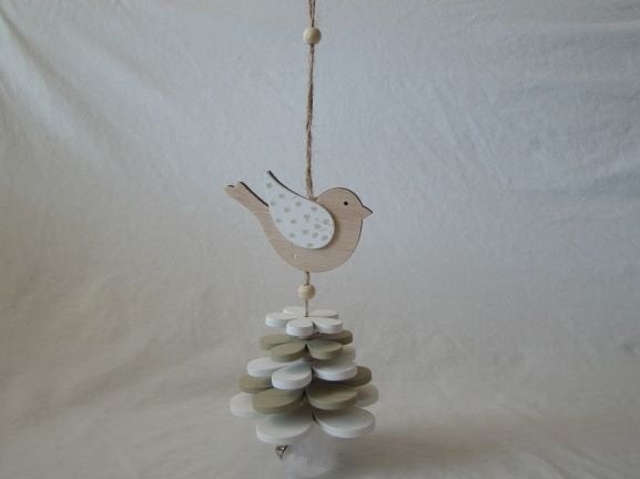 Hanger vogel bloem p/st., Ophalen of Verzenden, Nieuw, Hout