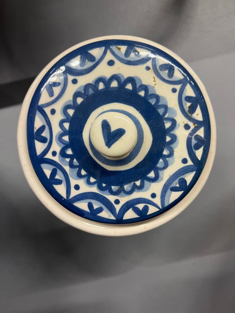 Blond Amsterdam voorraadpot met deksel, Ophalen of Verzenden, Gebruikt