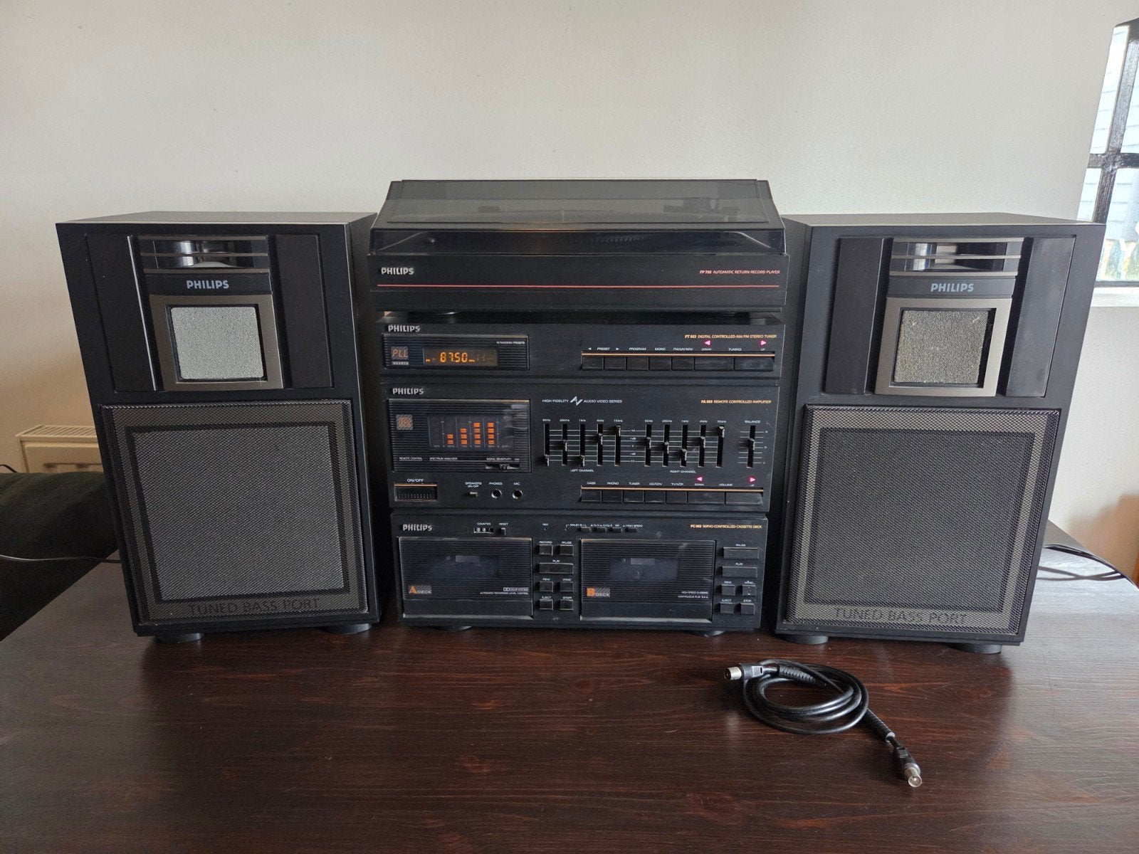 Philips stereotoren met boxen, platenspeler, radio, Audio, Tv en Foto, Stereo-sets, Ophalen, Gebruikt, Philips