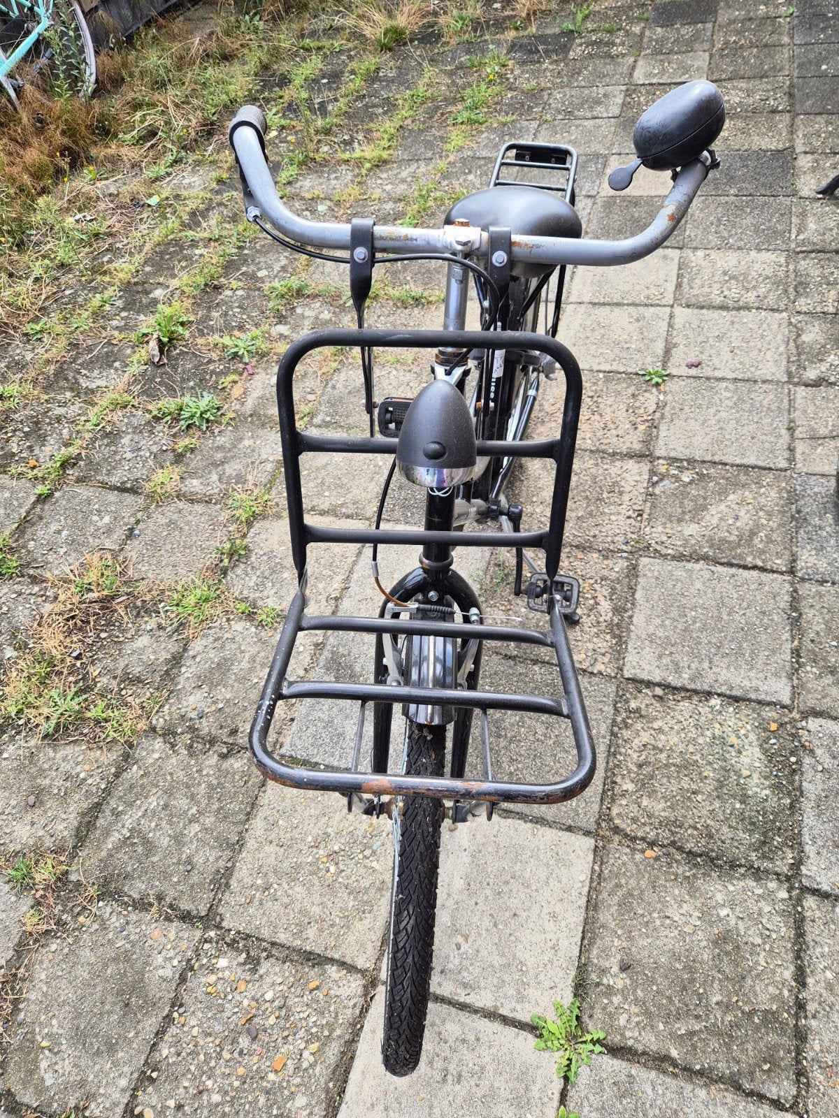 Transportfiets met voordrager - Zwart 24 inch, Velgrem, Ophalen, Overige merken, 53 tot 56 cm