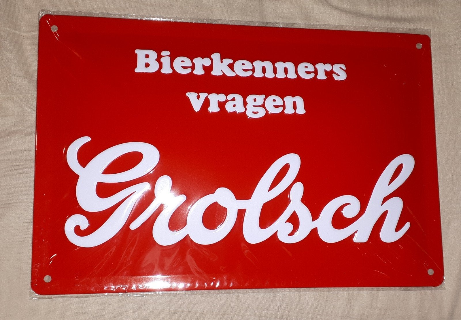 Grolsch Origineel 20x30 cm Metalen Reclamebord, Verzamelen, Ophalen of Verzenden, Nieuw, Reclamebord