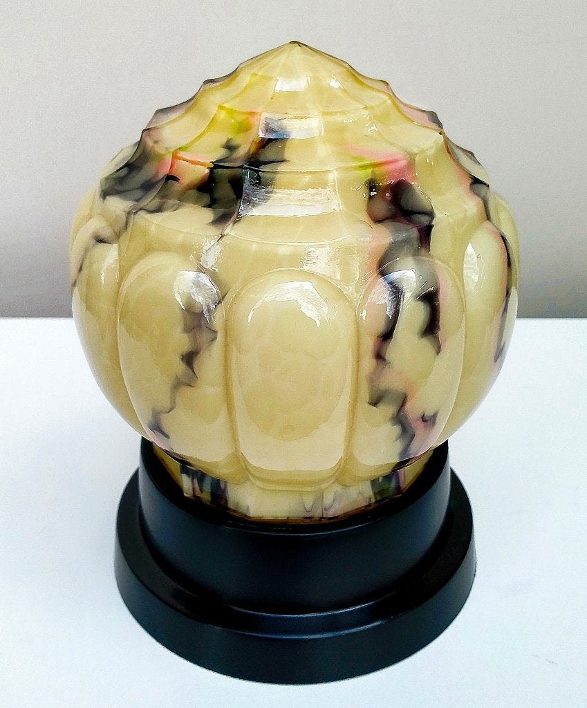 Antiek Glazen Jugendstil Thabur Lamp Bollamp Plafondlamp, Antiek en Kunst, Antiek | Lampen, Ophalen of Verzenden