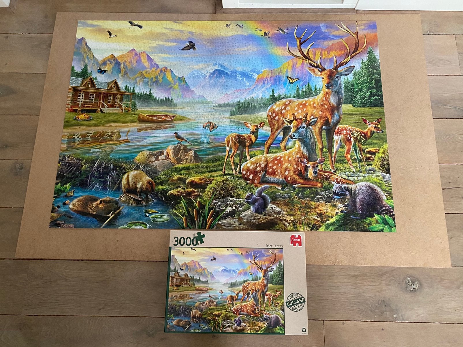puzzel Deer Family hert hertenfamilie 3000 stukjes, Ophalen, Meer dan 1500 stukjes, Zo goed als nieuw