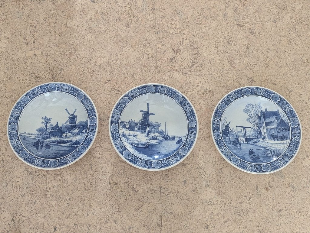 3 Delfts Blauwe Sierborden Royal Goedewaagen, Ophalen of Verzenden