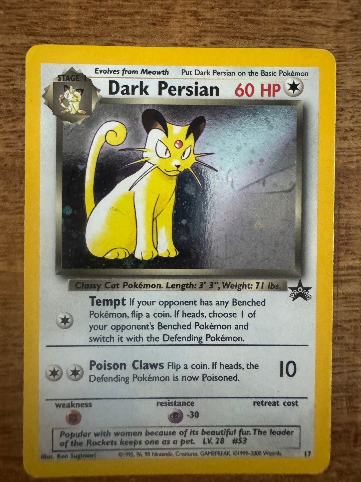 Dark Persian Pokémon Kaart (Promo #53), Ophalen of Verzenden, Losse kaart