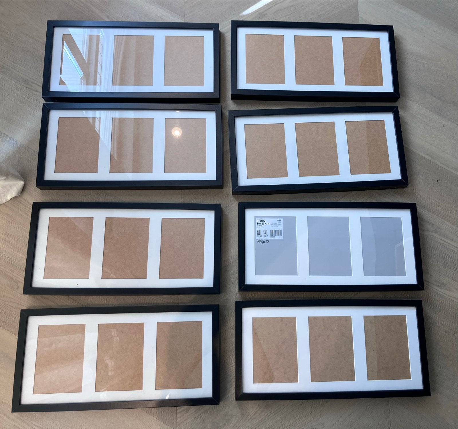 5x Ikea Ribba fotolijst voor 3 foto's (13x18cm), 23 cm, Gebruikt, 50 cm, Hout