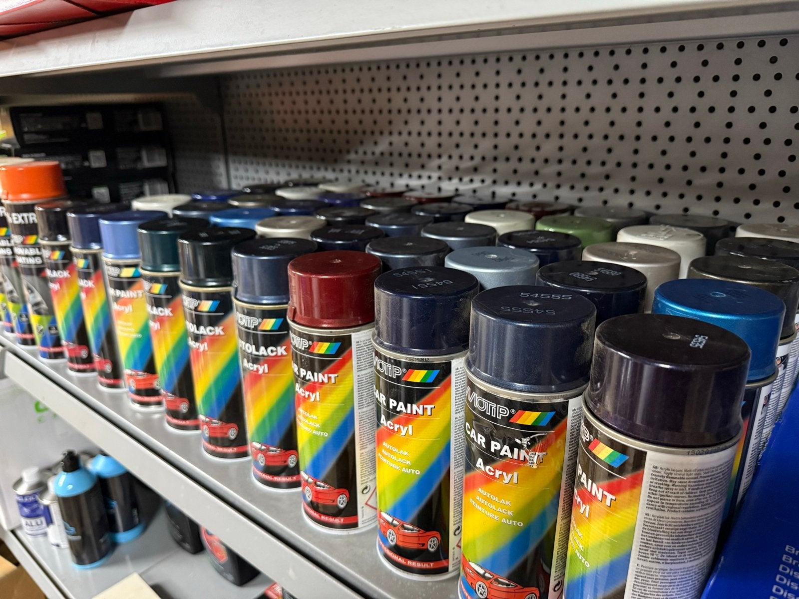 Partij Motip Autolak en Verwijderbare Coating Spuitbussen, Ophalen, Nieuw, Universele onderdelen