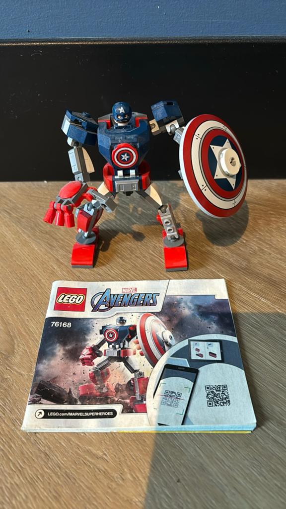 LEGO Marvel Captain America Mech (76168) met instructies, Ophalen of Verzenden, Zo goed als nieuw