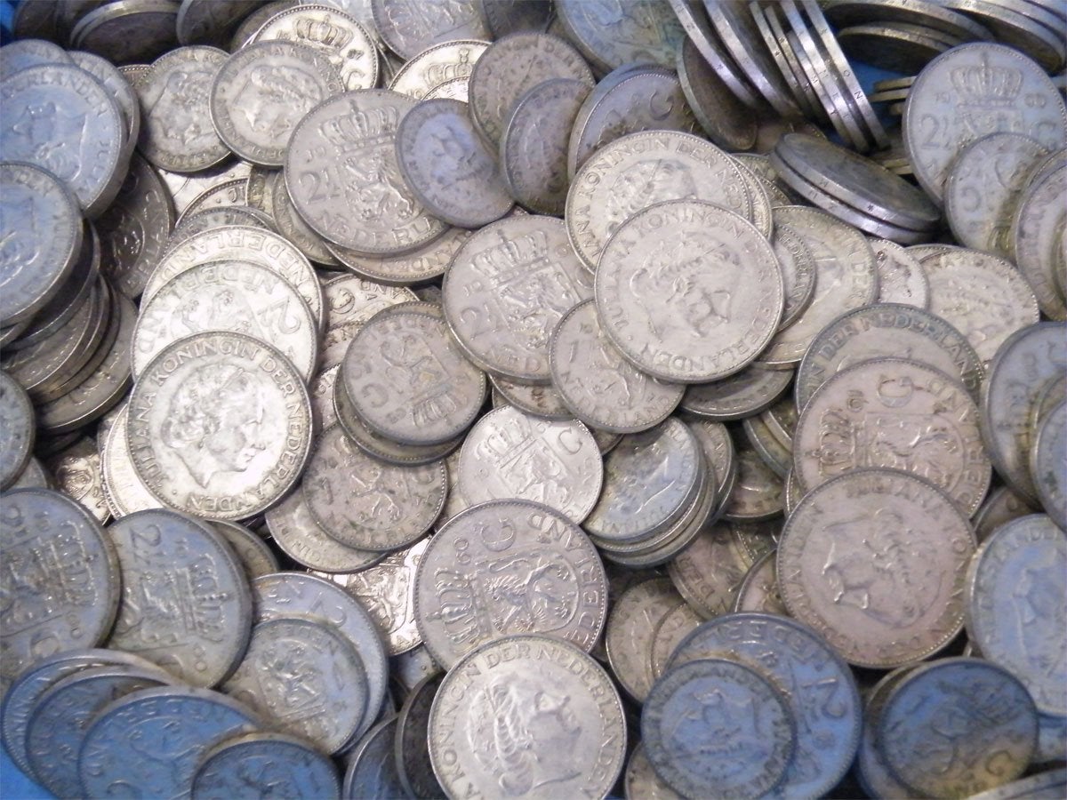 1 kilo netto zilver juliana gulden stukken, Postzegels en Munten, Munten | Nederland, Verzenden, Koningin Juliana, 2½ gulden, Zilver
