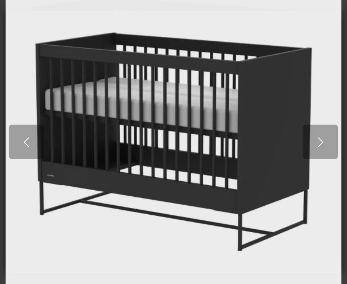 Kidsmill Modular 2 Ledikant - Zwart Design Babybed, Ophalen, 70 tot 85 cm, 140 tot 160 cm, Zo goed als nieuw