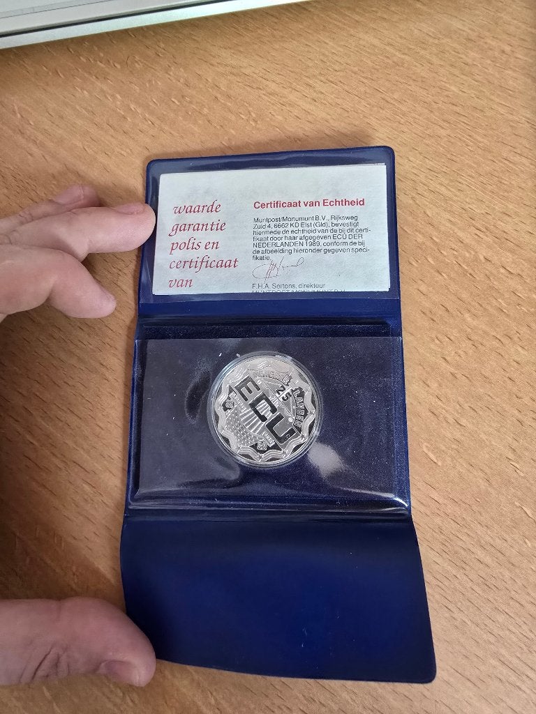 ECU 25 munt 1989 absolute nieuwstaat, Koningin Beatrix, Zilver, Losse munt, Overige waardes