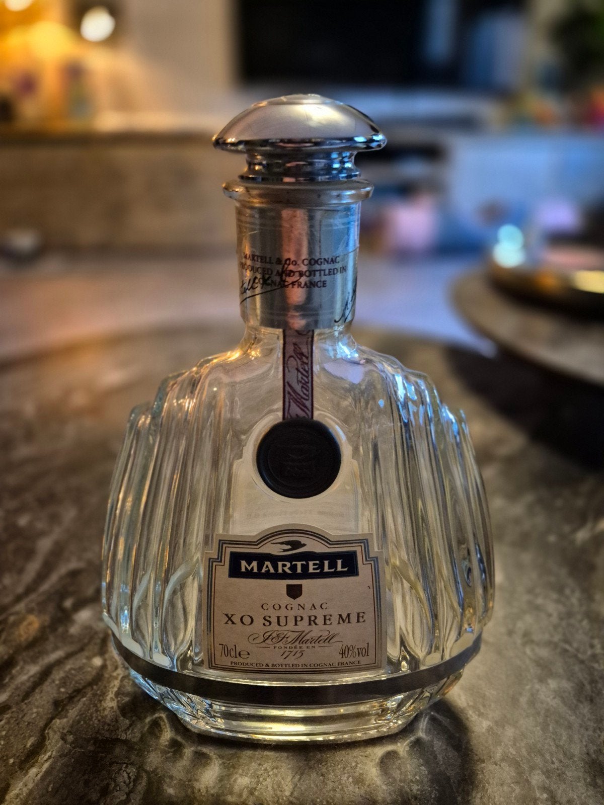Zeldzame Lege Fles Martell XO Supreme Cognac 70cl | Vintage, Verzamelen, Ophalen of Verzenden, Zo goed als nieuw, Overige typen