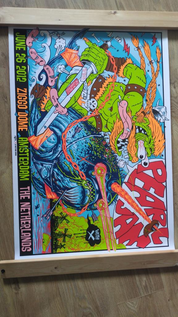 Pearl Jam concert Poster Ziggo Dome 2012, Rechthoekig Staand, Ophalen of Verzenden, Zo goed als nieuw, A1 t/m A3