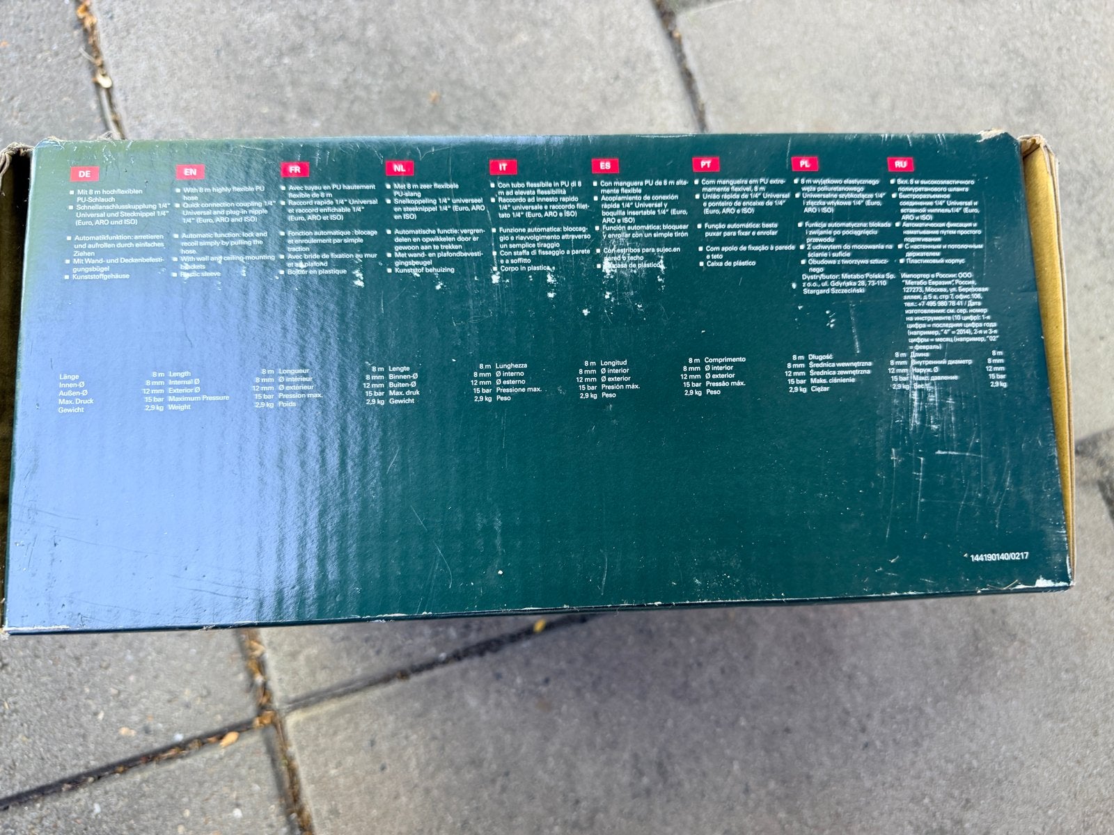 Metabo SA 250 Slanghaspel met blaaspistolen, Ophalen, Nieuw, 10 bar of meer, Mobiel