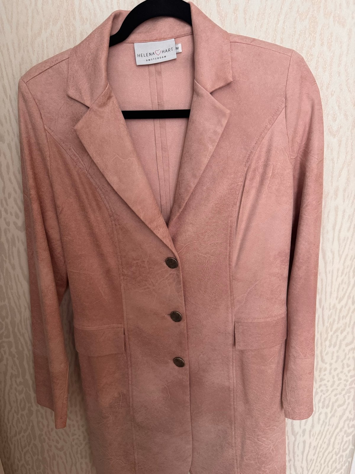 Zgan rosé suède blazer Helena Hart maat M, Maat 38/40 (M), Ophalen of Verzenden, Zo goed als nieuw, Jasje