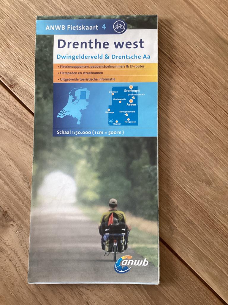 Fietskaart - Drenthe West - schaal 1:50.000 - ANWB -, ANWB, Ophalen of Verzenden, Zo goed als nieuw, Nederland