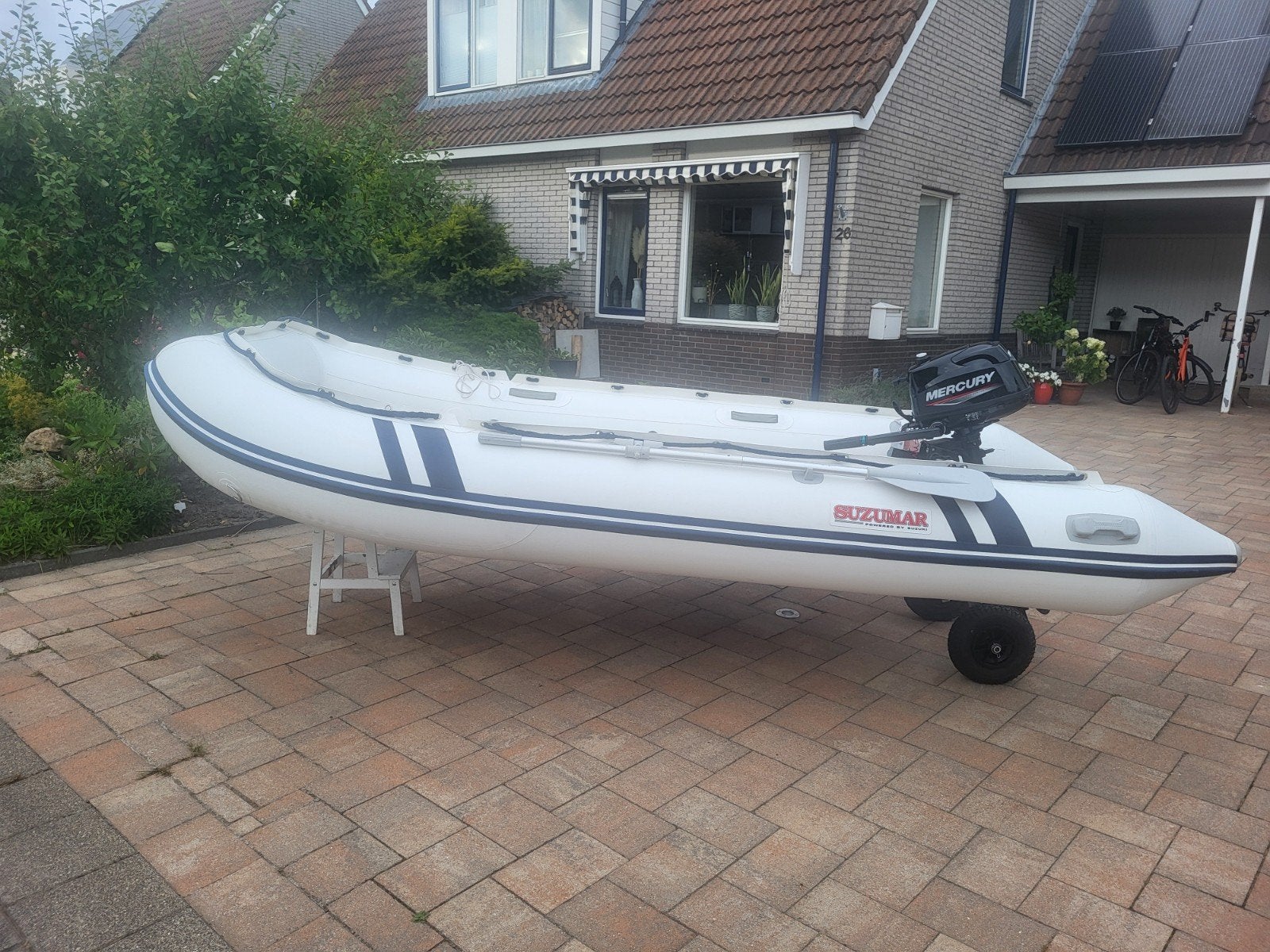 Suzumar rubberboot met Mercury 6pk buitenboordmotor, Watersport en Boten, Rubberboten, Ophalen, Aluminium, Suzumar, Zo goed als nieuw