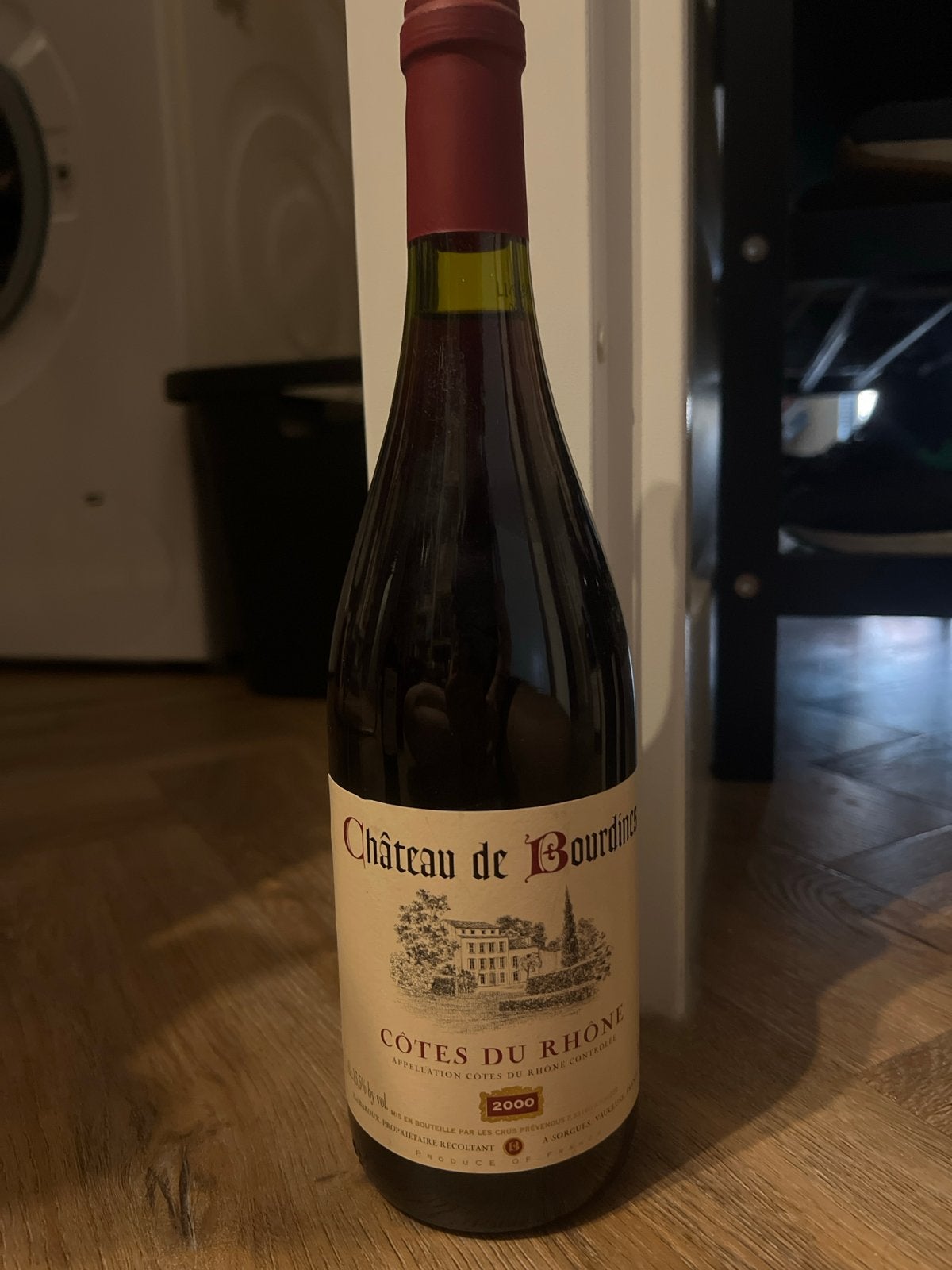 Château de Bourdines Cotes du Rhône 2000 wijn, Verzamelen, Wijnen, Gebruikt, Frankrijk, Ophalen of Verzenden, Rode wijn
