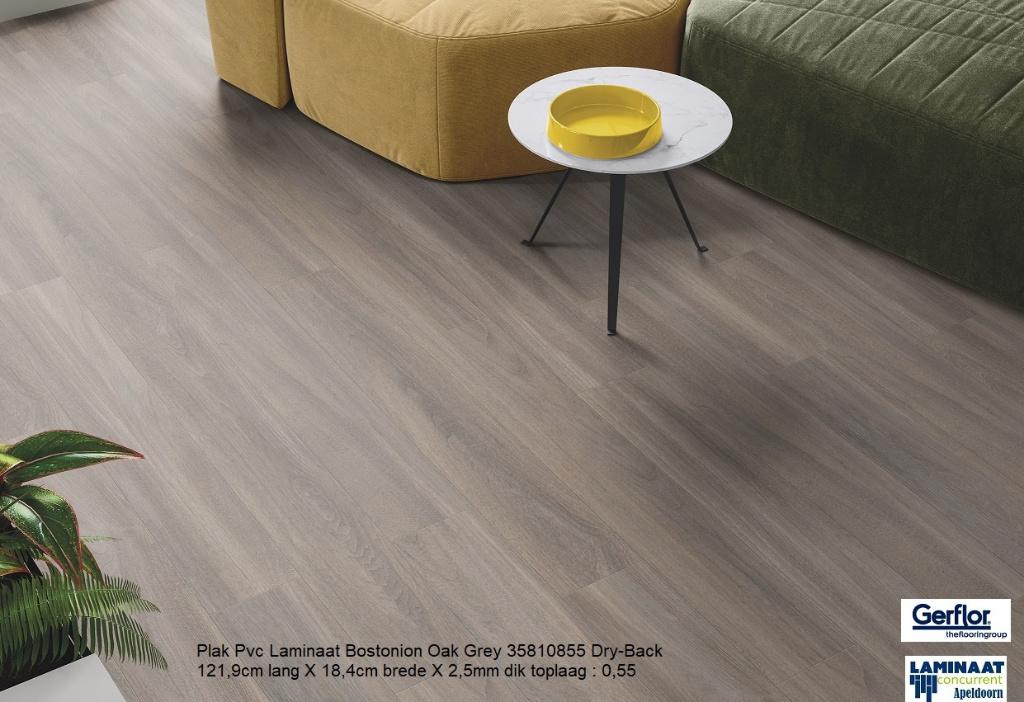 Goedkoop  Plak Pvc Bostonian Oak Grey toplaag 0,55 € 6,95m², 75 m² of meer, Nieuw, Ophalen of Verzenden, Grijs