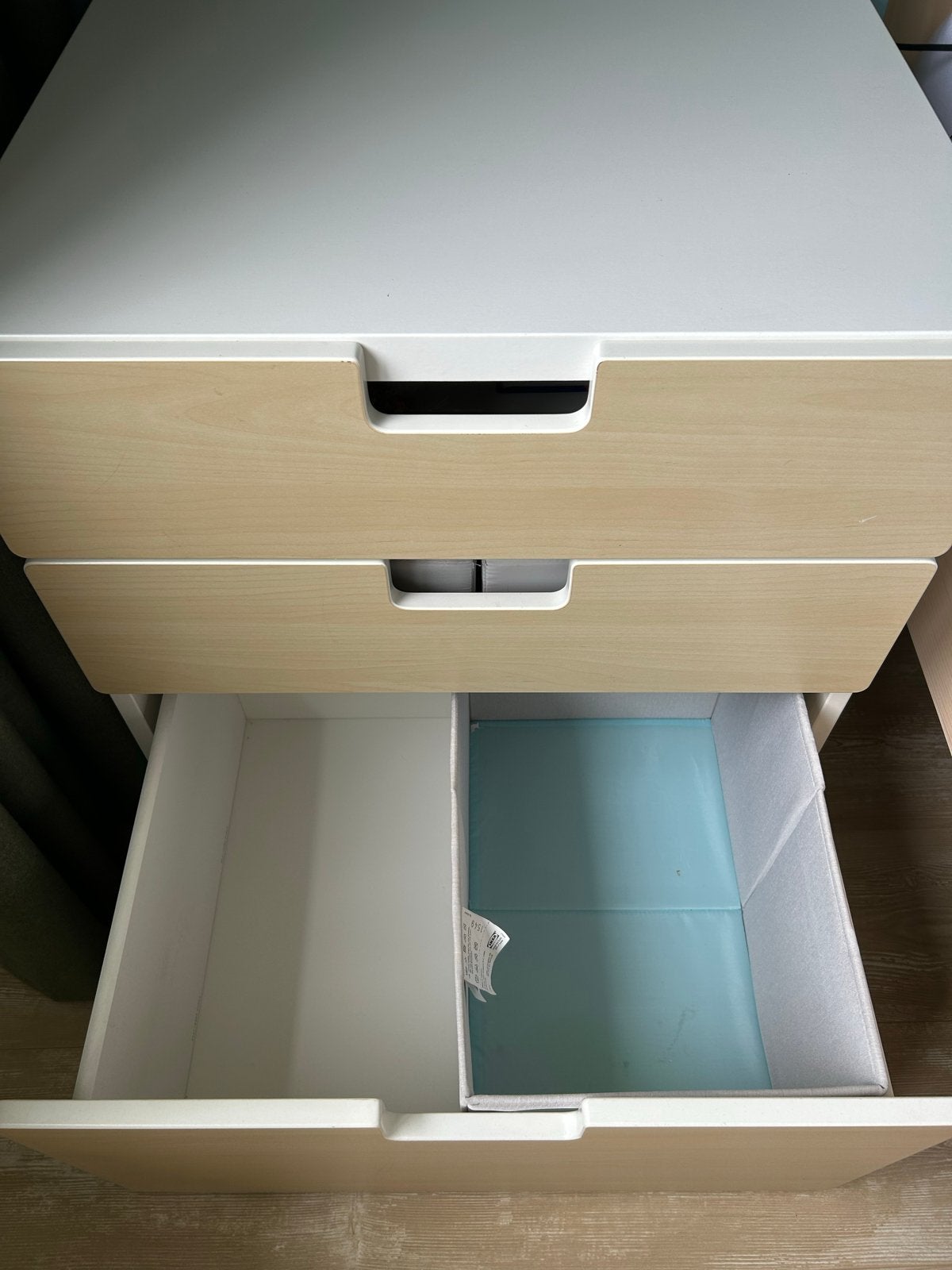 IKEA Stuva ladekast met 3 laden en 2 Släktig opbergboxen, Huis en Inrichting, Kasten | Ladekasten, Gebruikt, Minder dan 100 cm