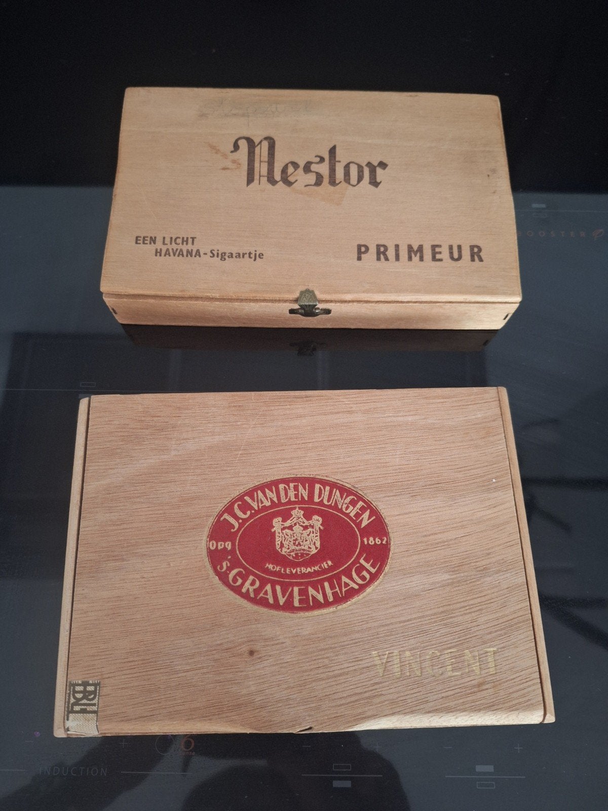 Oude houten sigarenkistjes - Nestor en J.C. van den Dungen, Ophalen of Verzenden