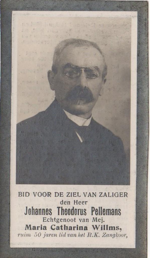 Johannes Th. Pellemans 1854 - 1924 Helmond, 69 jaar oud, Verzenden