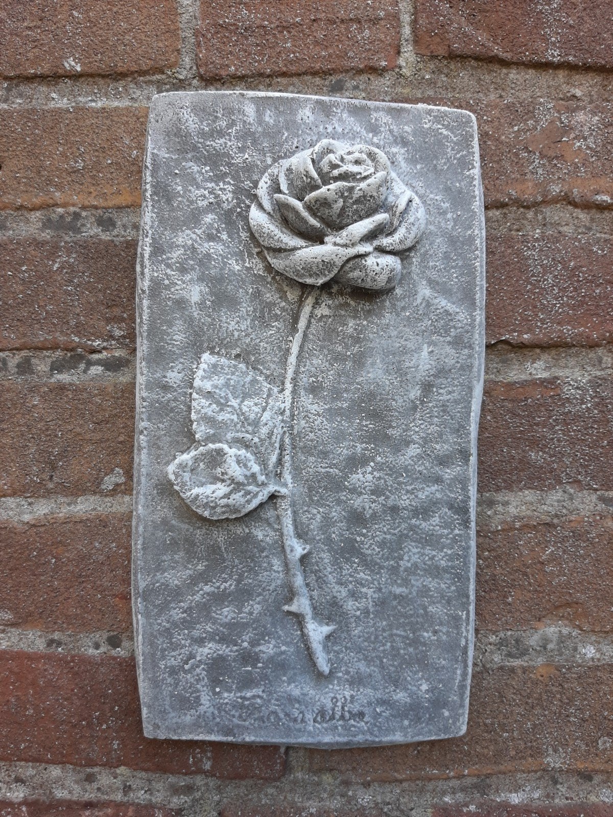 Roos wanddecoratie betonnen beeld tuinbeeld beton, Ophalen of Verzenden