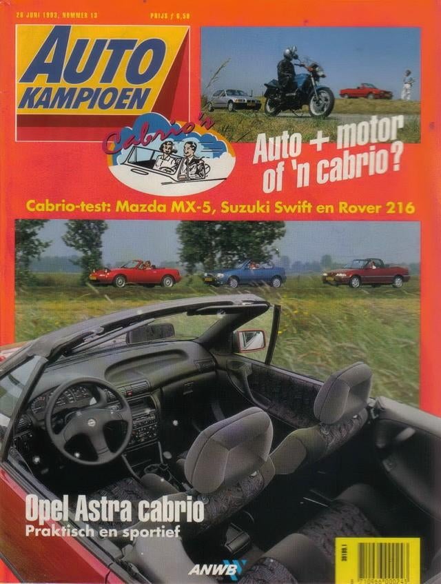 Autokampioen 13 1993 : Honda CRX - Opel Astra Cabrio - Mazda, Ophalen of Verzenden, Gelezen, Algemeen