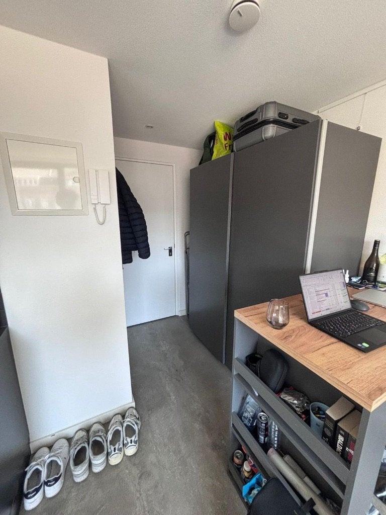 IKEA PAX Wardrobe 150cm — Dark Grey, Sliding Doors + Drawers, Ophalen, 200 cm of meer, Zo goed als nieuw, 50 tot 75 cm
