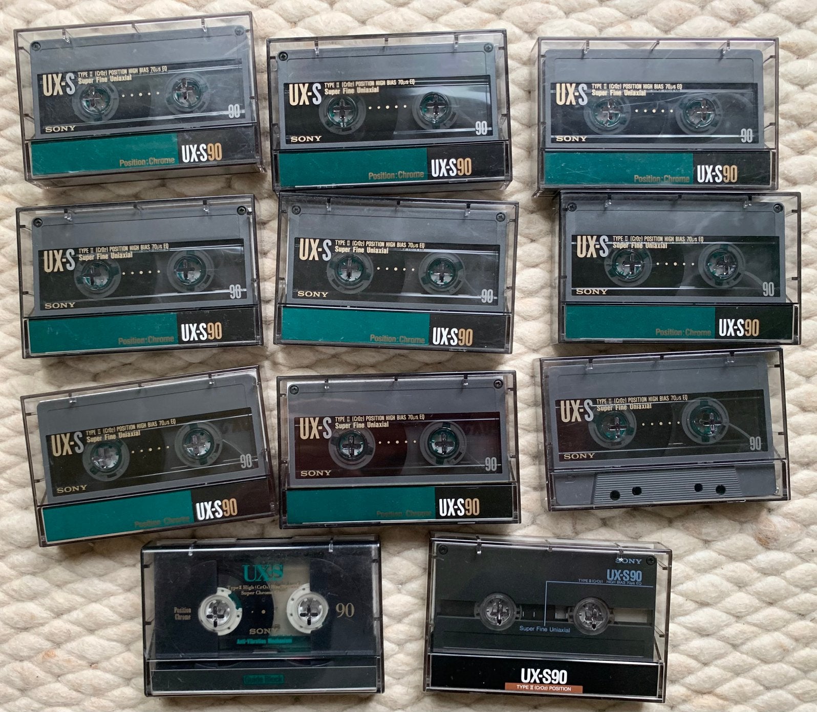 11x Sony UX-S90 cassettebandjes UX-S 90 UXS90 UXS C90 tapes, Cd's en Dvd's, Cassettebandjes, Gebruikt, 2 t/m 25 bandjes, Ophalen of Verzenden