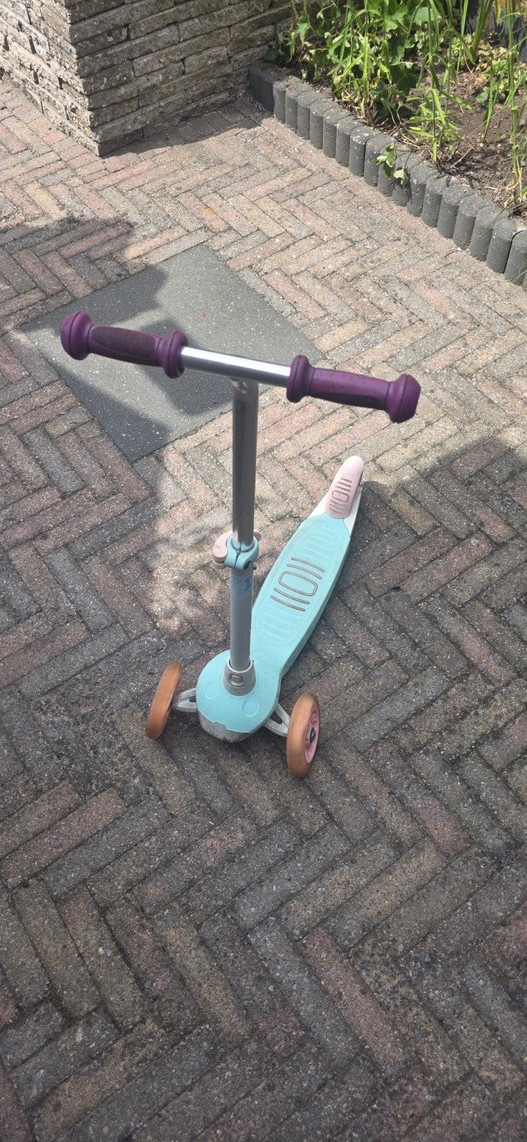 Kinderstep met 3 wielen - Lichtblauw/Paars, Fietsen en Brommers, Steps, Ophalen of Verzenden, Gebruikt, Gewone step, Onbekend