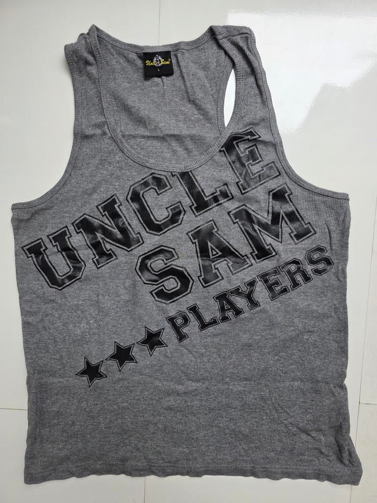 Uncle Sam players singlet tanktop hemd bodybuilding, Ophalen of Verzenden, Nieuw, Maat 52/54 (L), Grijs