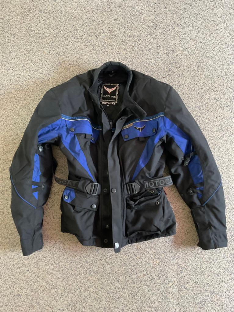 Heren winterkleding 2-delig merk Motocat. Zwart/blauw maat M, Motoren, Ophalen, Tweedehands, Heren, Combipak