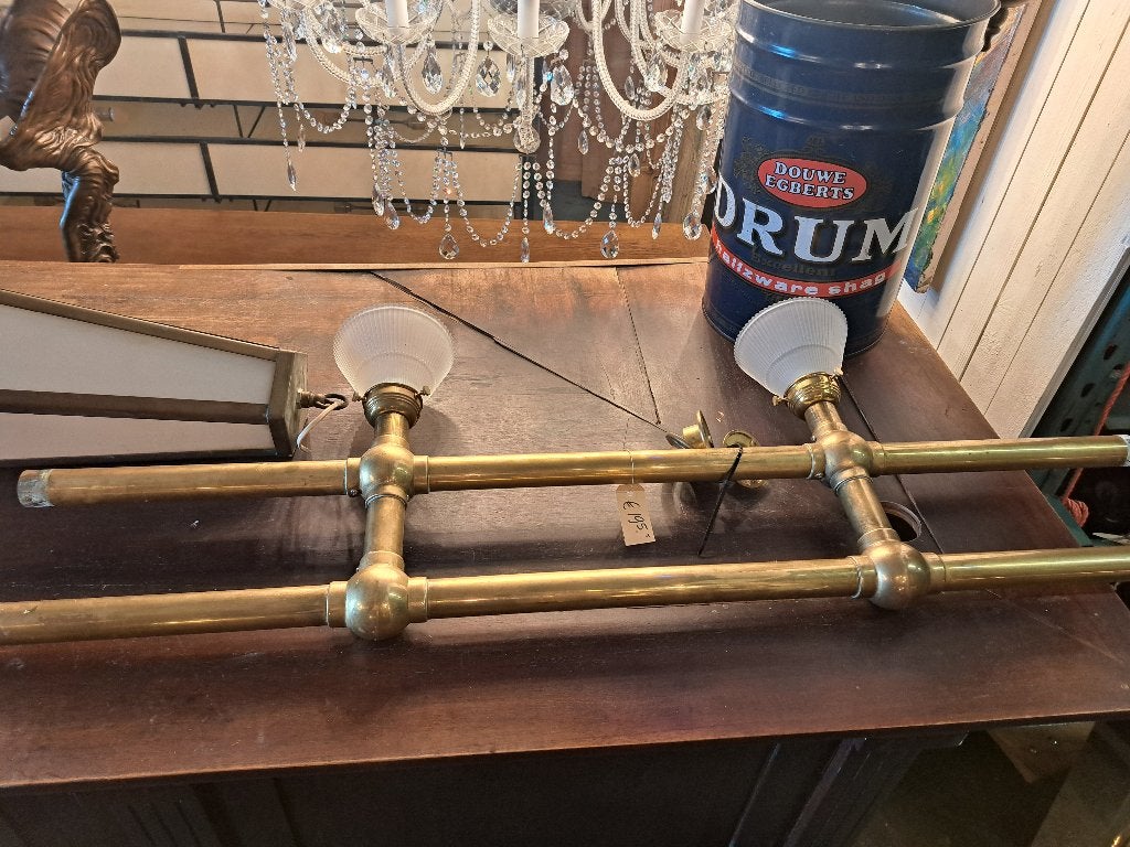 Oude bar café of restaurant lampen 125 cm breed nog 2 stuks, Ophalen