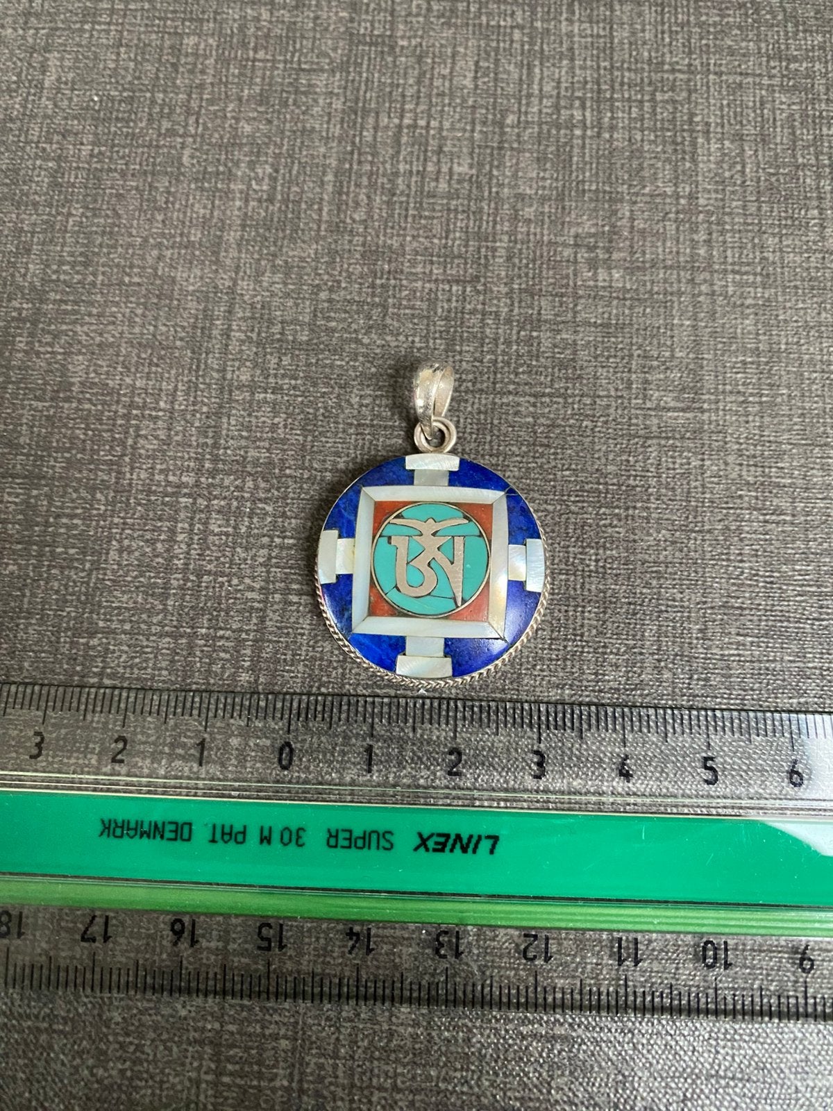 Hanger zilver ingelegd met edelstenen, Ophalen of Verzenden, Zilver