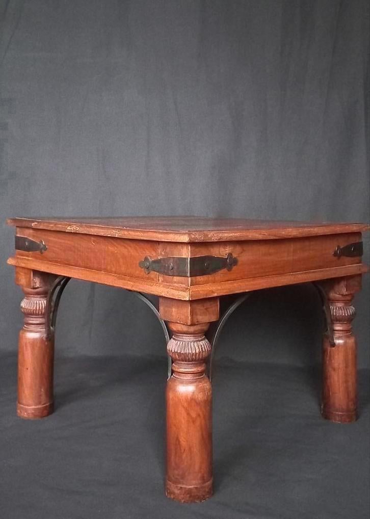 Antiek tafeltje Rustic Sheesham Wood Table, Ophalen of Verzenden