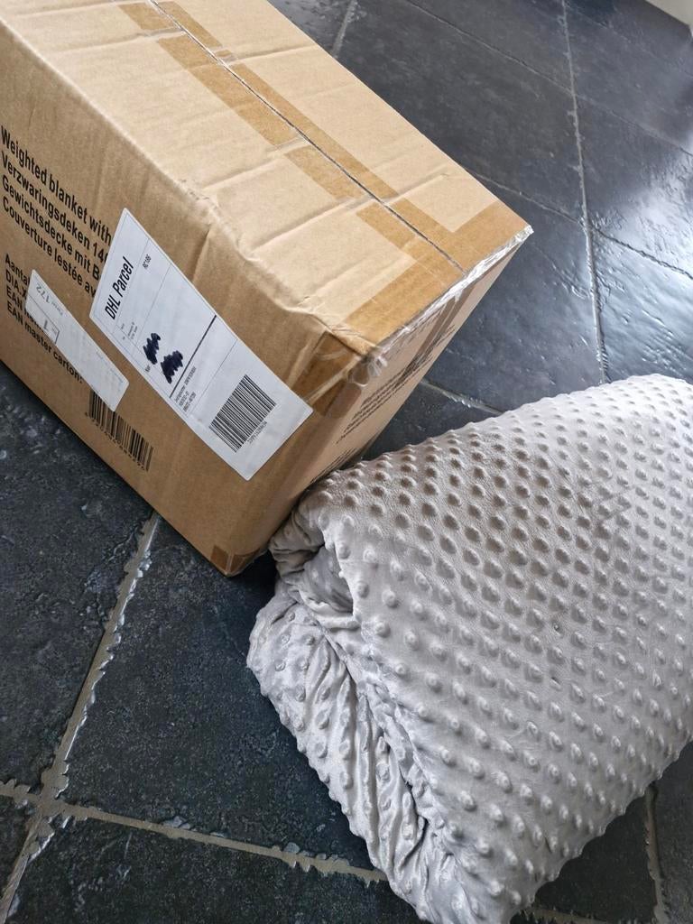 2x Verzwaringsdeken 140x200cm met hoes, Ophalen, Deken of Dekbed, Grijs, Nieuw