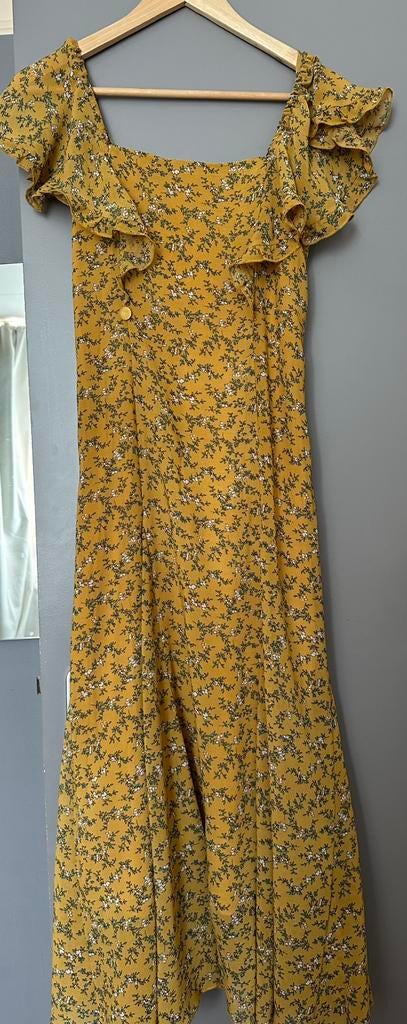 Yellow floral dress, Maat 38/40 (M), Geel, Ophalen of Verzenden, Zo goed als nieuw