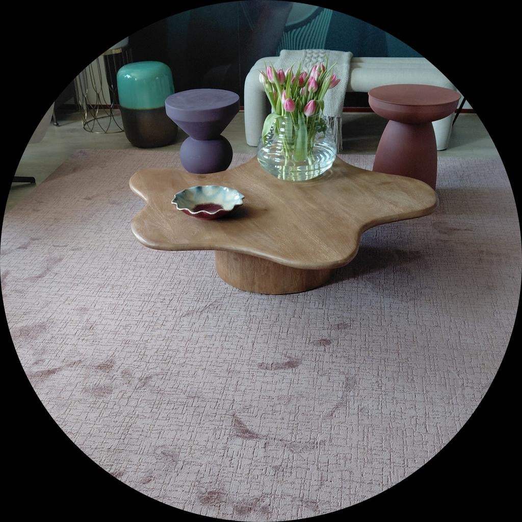 Organische vorm salontafel., Huis en Inrichting, Tafels | Salontafels, Ophalen, 50 tot 100 cm, Rond, Nieuw