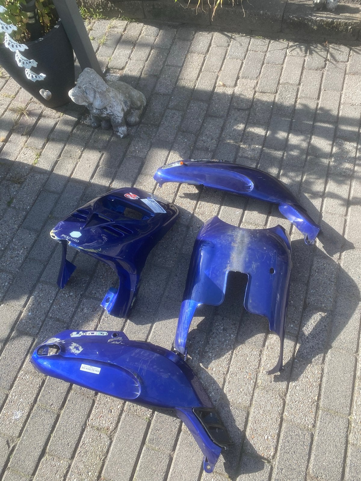 Piaggio Typhoon XR kappen set - blauw (met schade), Ophalen of Verzenden, Gebruikt, Kap, Piaggio