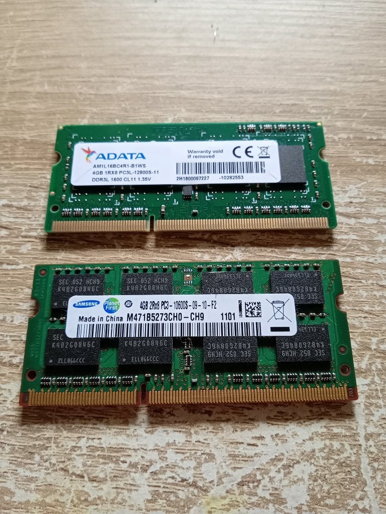 2x 4GB DDR3 Laptopgeheugen, Computers en Software, 8 GB, DDR3, Ophalen of Verzenden, Zo goed als nieuw
